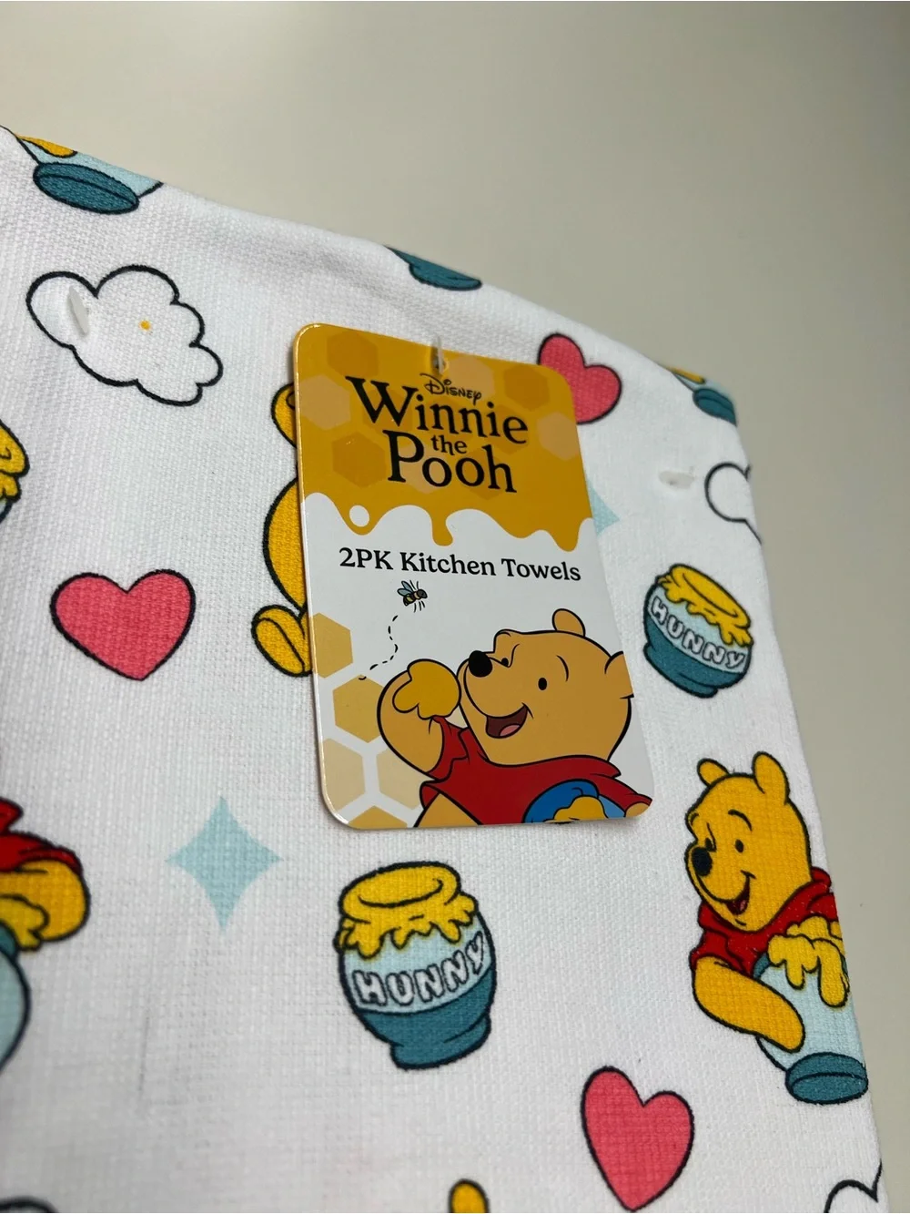 Disney Winnie the Pooh White, Yellow, Red Kitchen Towels - 2 Pack